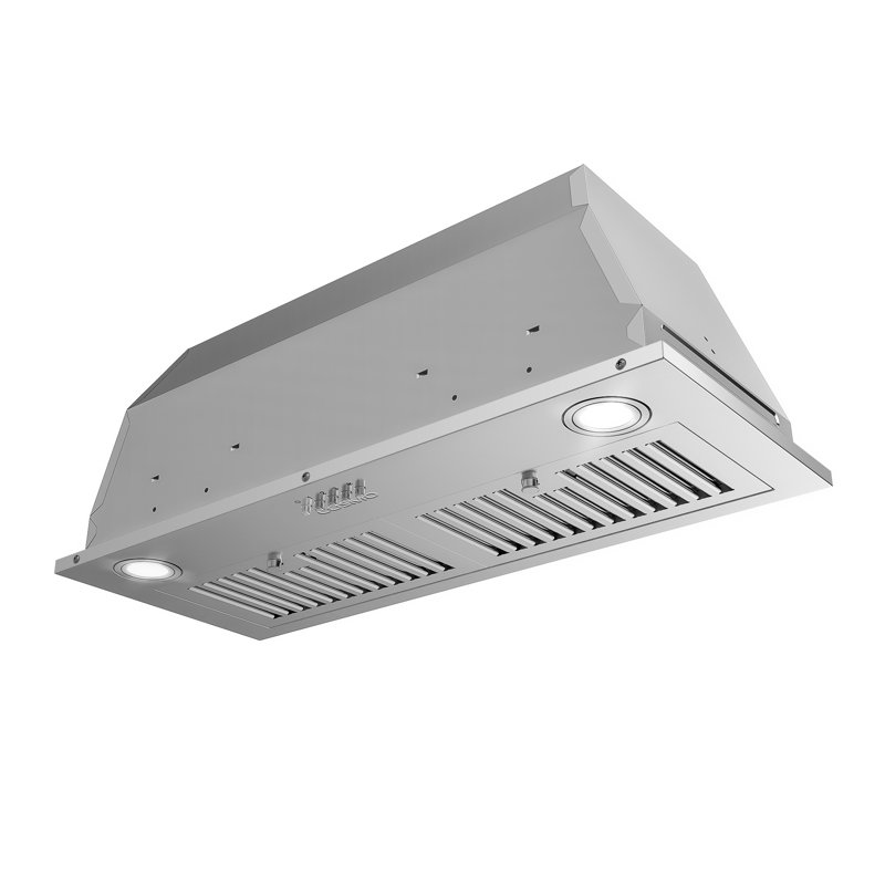 Hotte encastrée à conduit de 30 po de la collection Lumin Cosmo, commandes à boutons, lumières DEL, filtres permanents, acier inoxydable