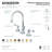 Kingston Brass NuFrench Two-Handle 3-Hole Deck Mount Widespread Bathroom Faucet with Brass Pop-Up Drain-58848765