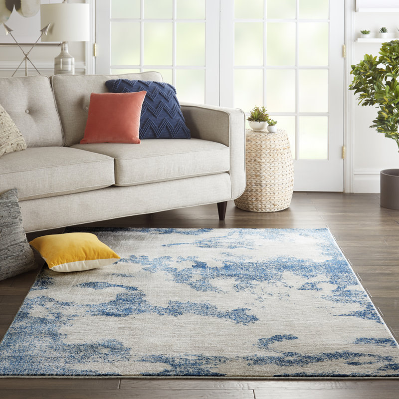 Tapis ivoire moderne Greta, Rectangle 4 pi x 6 pi