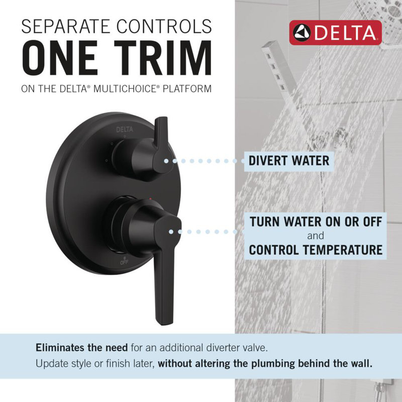 14S Integrated Diverter Trim - 3 Setting, Matte Black