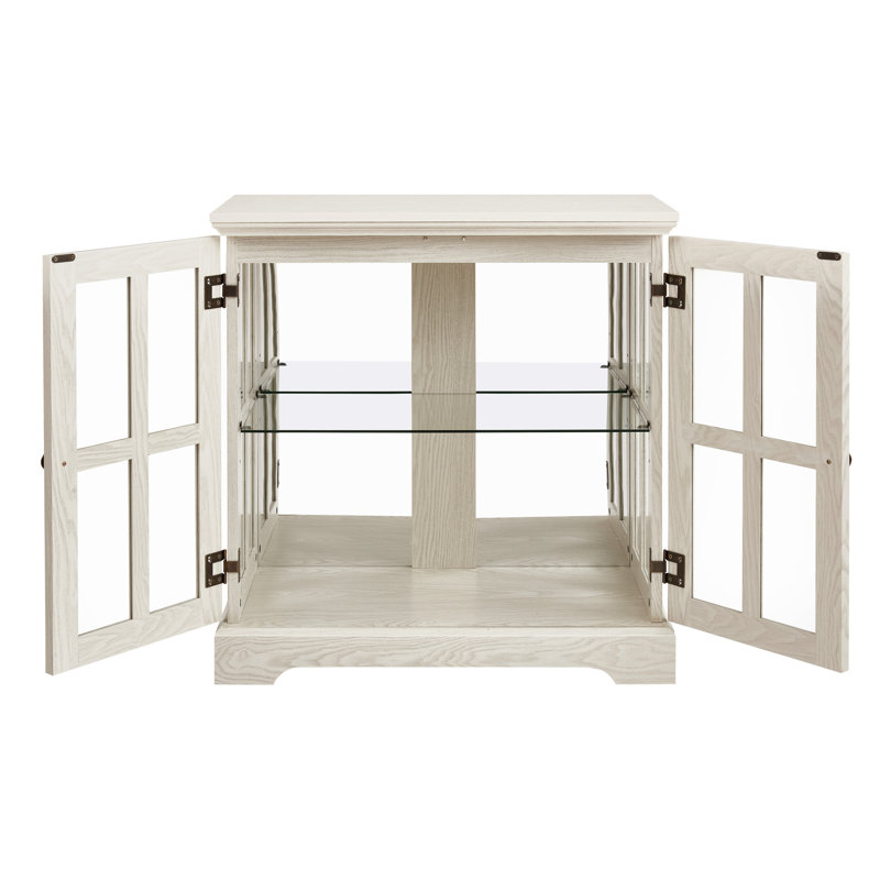 Led Showcase With Doors, Adjustable Shelves, Construction, White Antique Storage Unit, Magnetic Closure, Home Decor