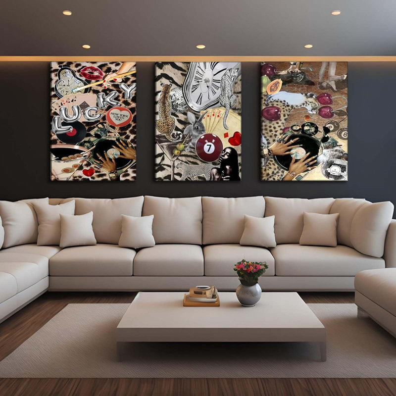 3 Piece Wrapped Canvas Print, 60cm H x 40cm W