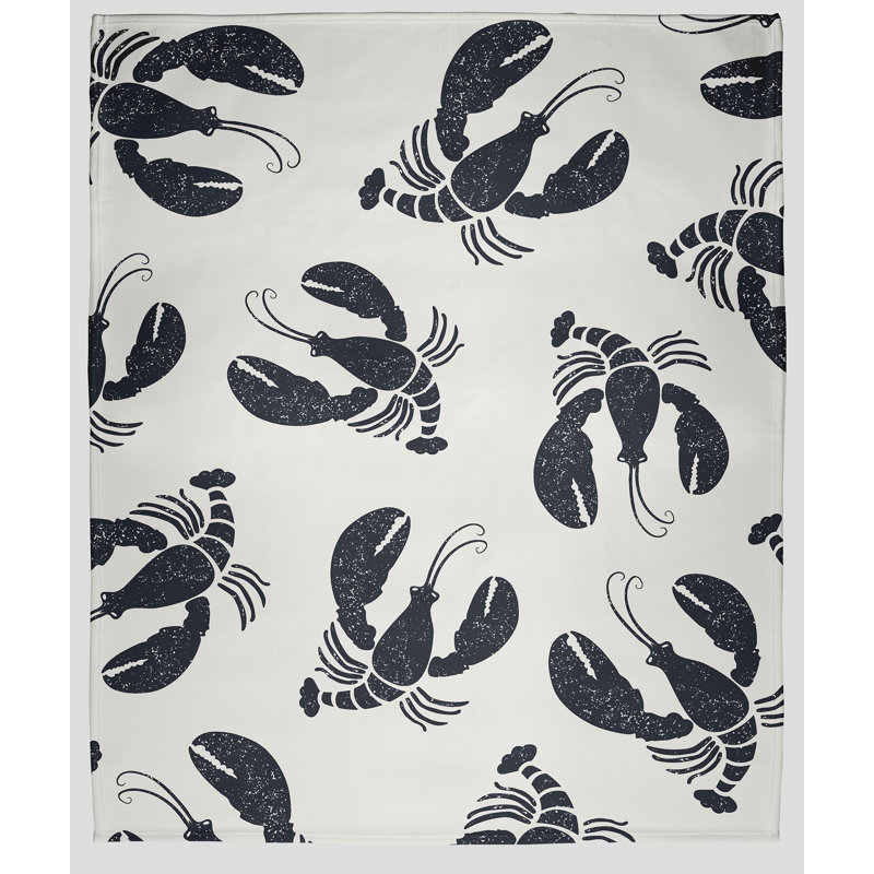 Couverture polaire Lobster Fest, L 50 po x L 60 po, Requin bleu