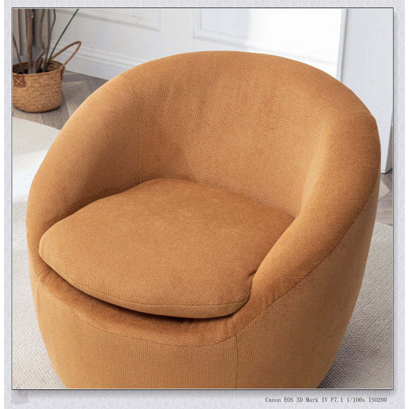 Fauteuil demi-tonneau Winnie, Tissu jaune