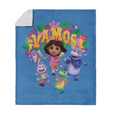 Jeté en sherpa Dora the Explorer Vamos Touch, peluche douillette ultra-douce, 50 x 60 pouces