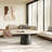 Matte Modern Travertine Stone Coffee Table-2129332276