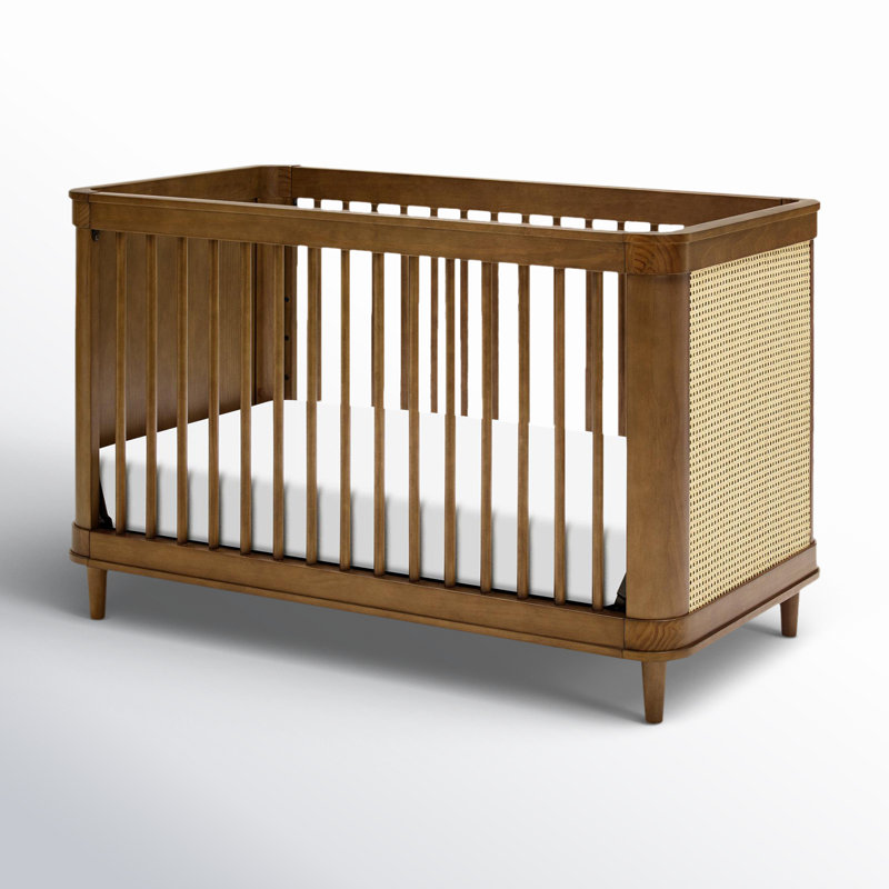 Marin with Cane 3-in-1 Convertible Crib, Natural/Walnut