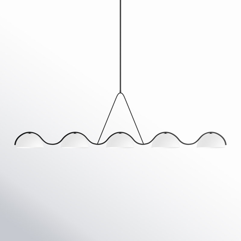 River 5 - Light Matte Black Kitchen Island Pendant