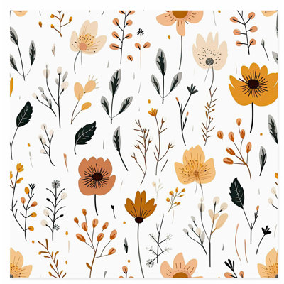 Art floral scandinave sans cadre