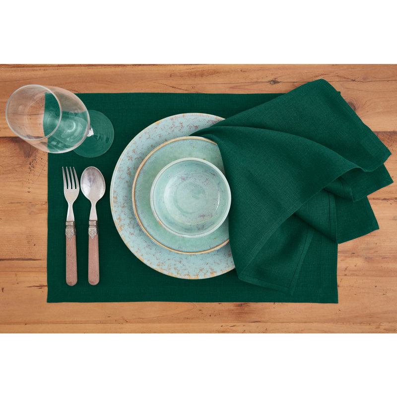 100% Pure Linen Dinner Napkins - Fete, Rainforest