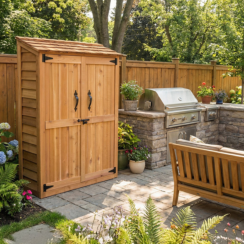 4 ft. W x 2 ft. D Garden Chalet Cedar Wood Tool Shed