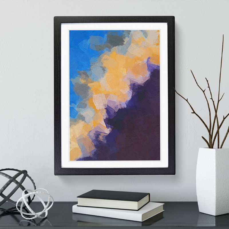 Ceremony Of Light - Painting, Black Framed, 66cm H x 48cm W x 2cm D, White