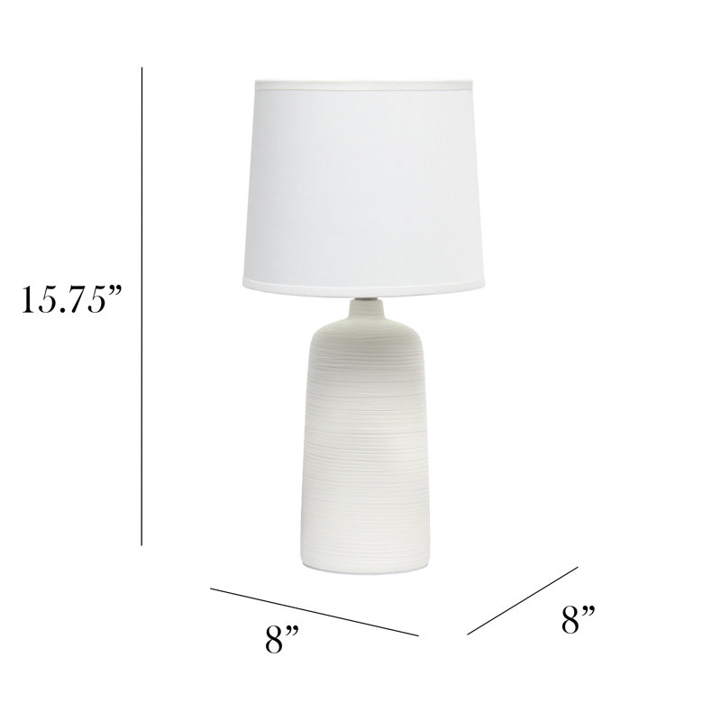 Azize Porcelain Table Lamp, Off White