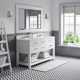Cronin 60" Carrara White Marble Countertop Bath Vanity with Mirror