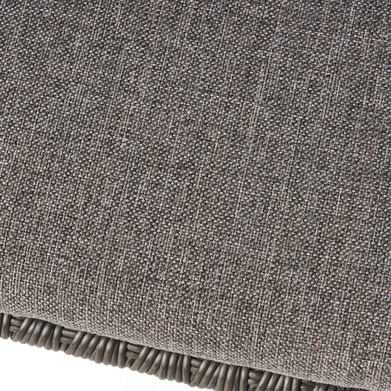 Chaise de patio avec coussins (ensemble de 2), Coussin gris / cadre gris