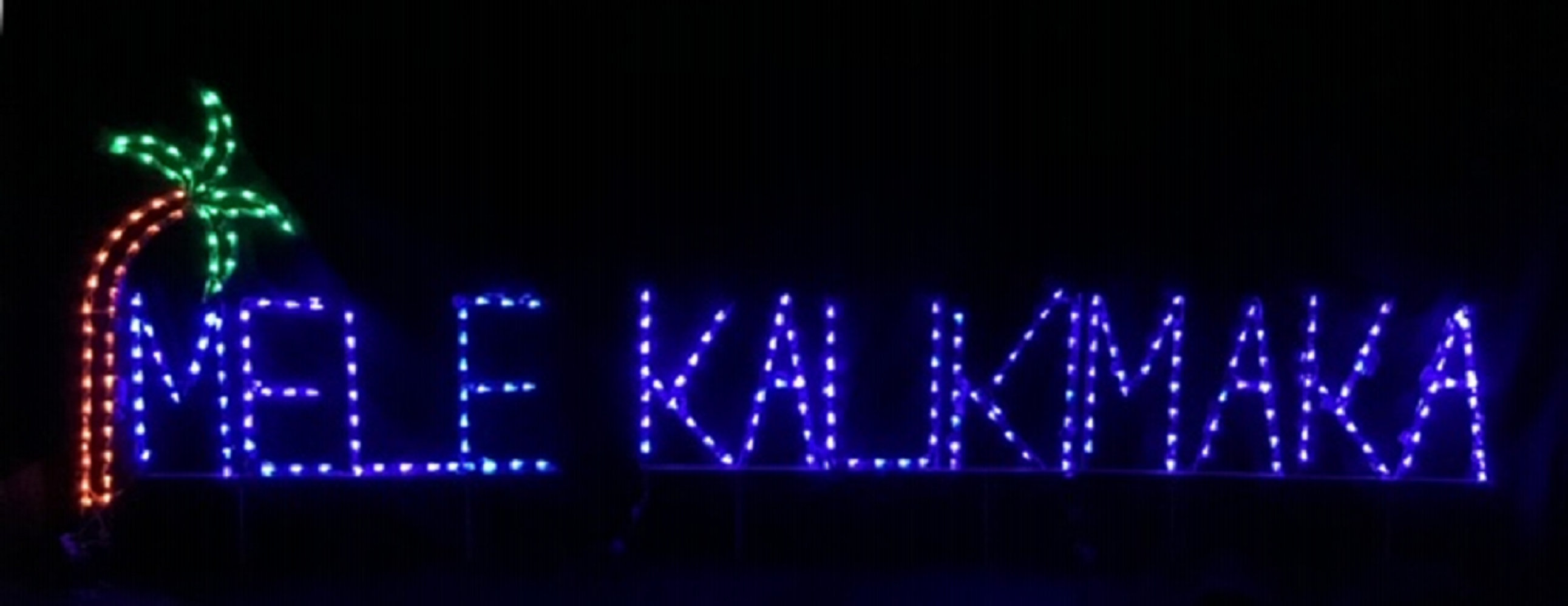 Lori's Lighted D'Lites Mele Kalikimaka with Palm Tree Block Letter Christmas Holiday Lighted