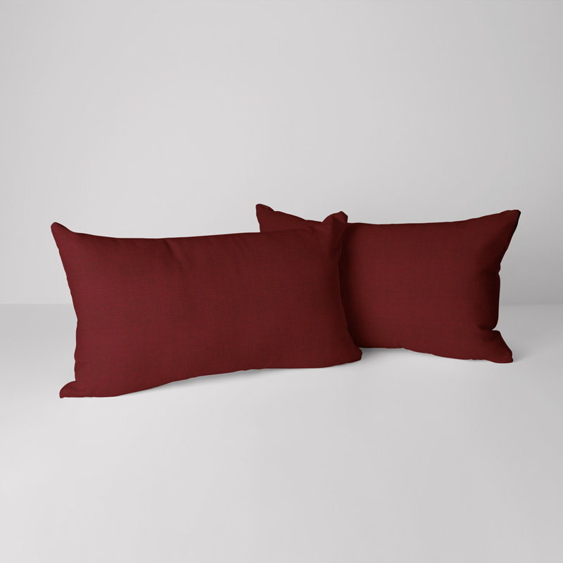 Housse de coussin rectangulaire S&G Slubb, Rouge brique