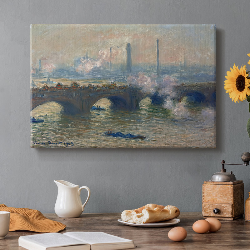Pont Waterloo, effet de soleil - Claude Monet - Toile tendue avec châssis - 1903, 8 x 12