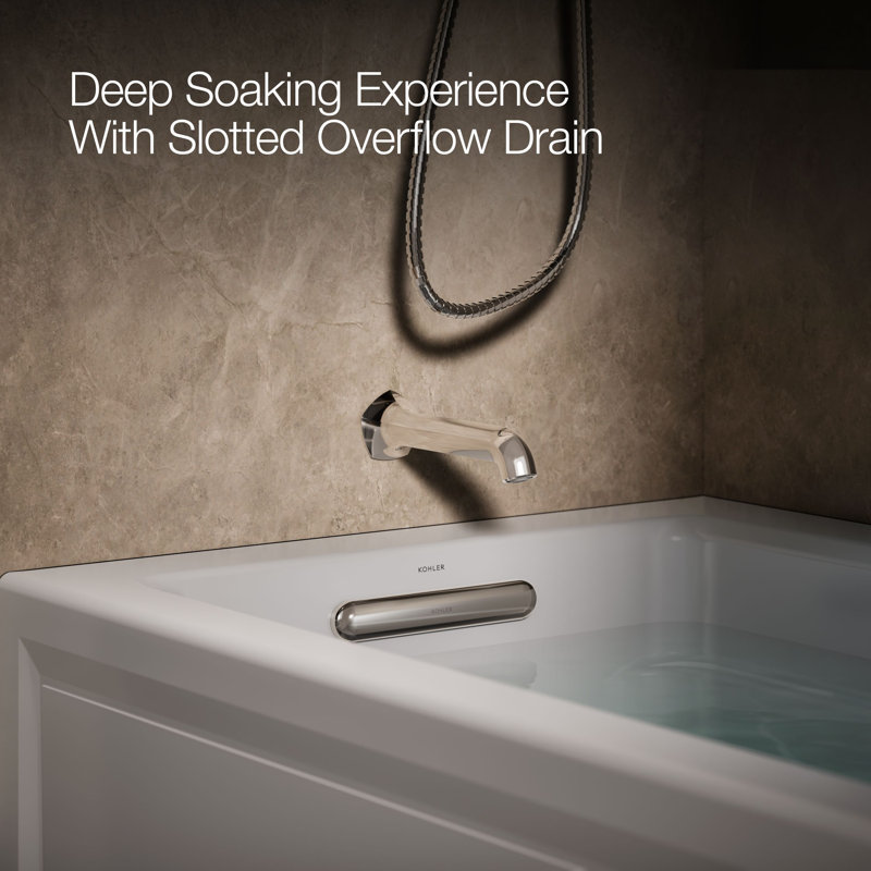 Archer® 66" X 32" Integral Apron Whirlpool with Integral Flange and Left-Hand Drain, Ice Grey, Left