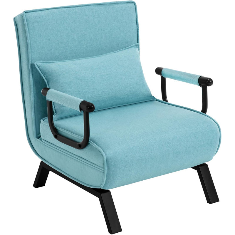 Reian 60cm Upholstered Futon Chair, Blue
