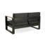  Ensemble de canapé modulaire d'extérieur moderne, structure en aluminium avec coussins et table en bois, résistant aux intempéries, noir