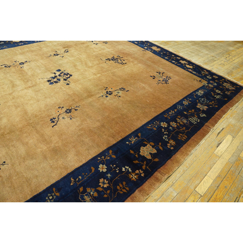 Antique Wool Beige Hand Knotted Pile Rug