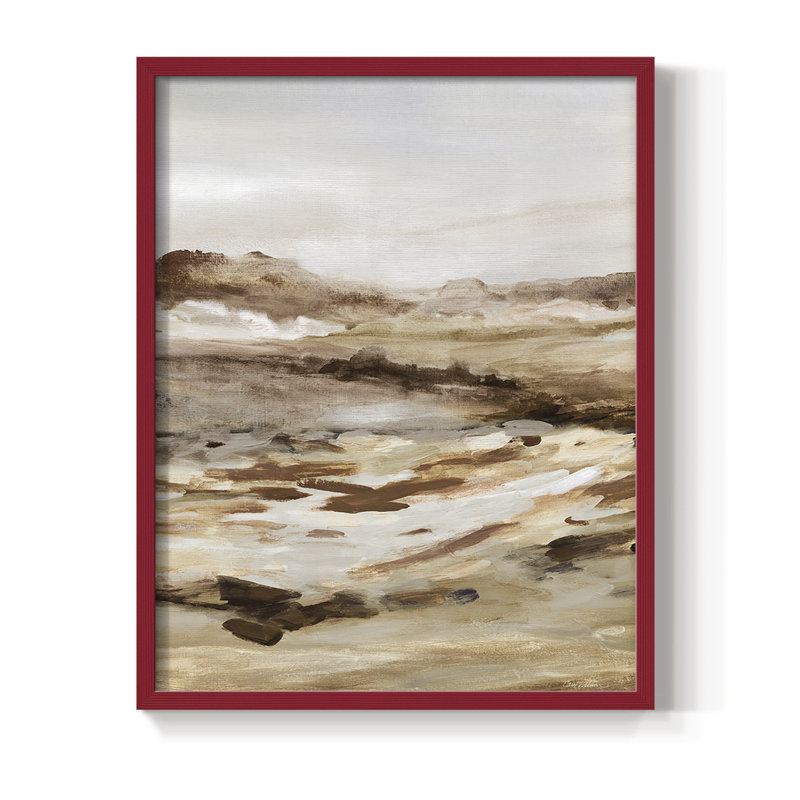 «Peaks and Vallys», reproduction encadrée - bois massif, H 30 po x l 24 po, Rouge