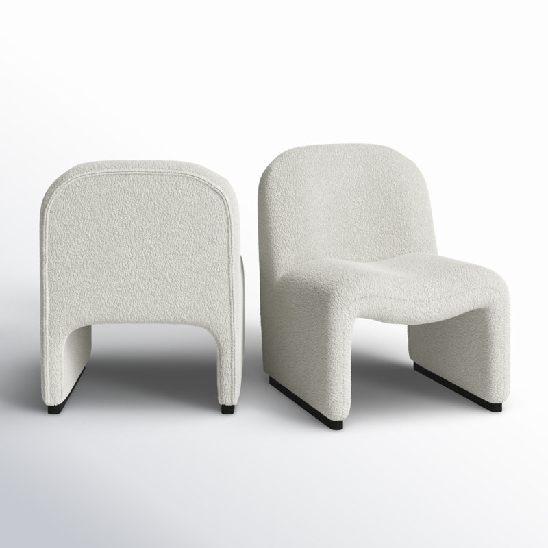Chaise d'appoint 24 po Bayro, Chenille ivoire, Noir
