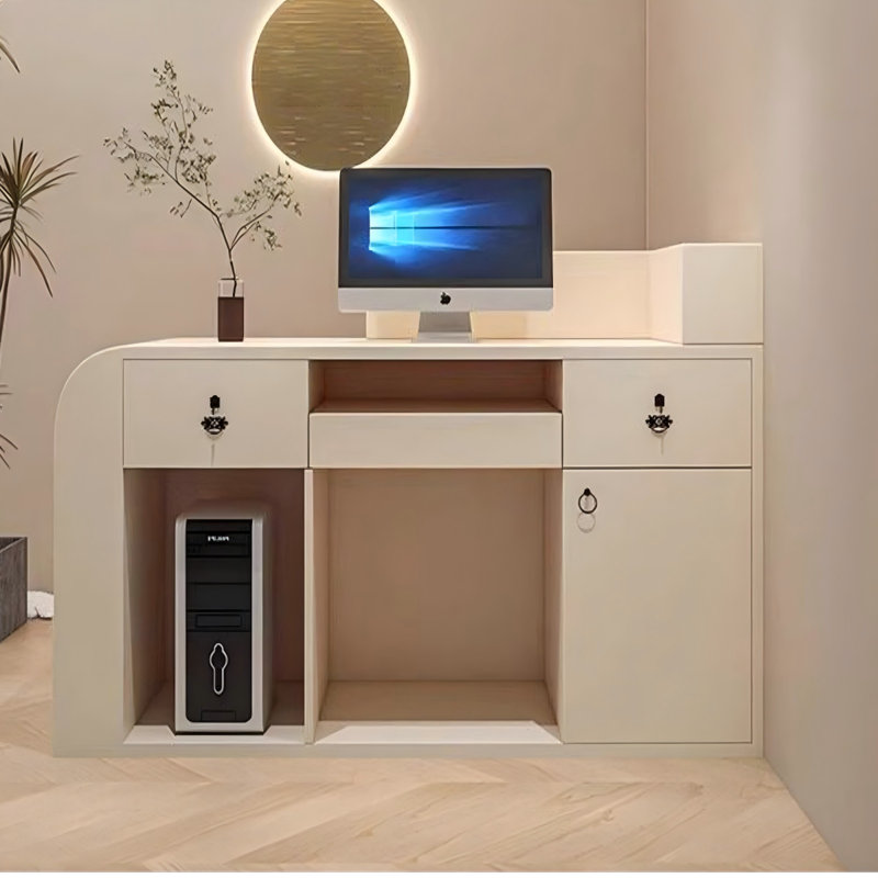 Bureau de réception moderne en L en bois manufacturé, 47.24