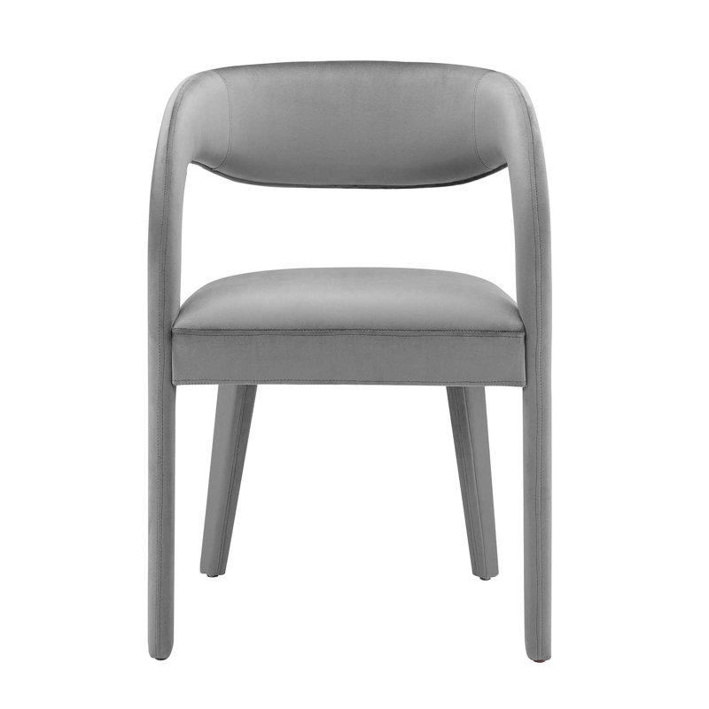 Modway Pinnacle Boucle Upholstered Dining Chair, Velvet Gray