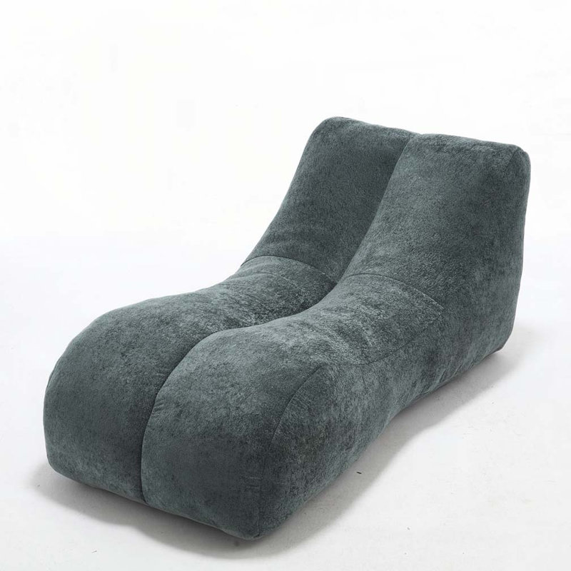 Floor Upholstered Bean Bag, Light Blue