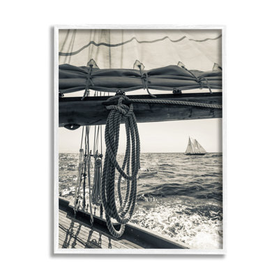 " Ocean Sail Tie Line Vintage Ship Muted " by Danita Delimont