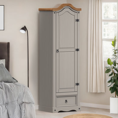 Bridewell 1 Door Solid Wood Wardrobe