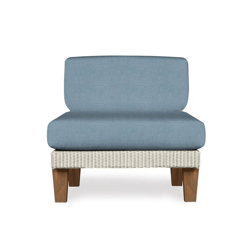 Catalina Outdoor Teak Lounge Chair, Demo Mist, Linen