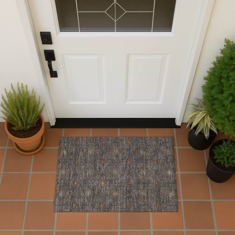 Tapis intérieur / extérieur lavable à la machine Erfried ACN2409 Global, Rectangle 1 pi 8 po x 2 pi 6 po