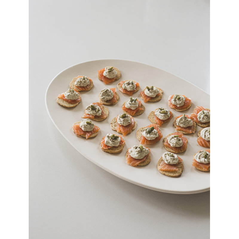 Coupe over&back Oval Serving Platter, White