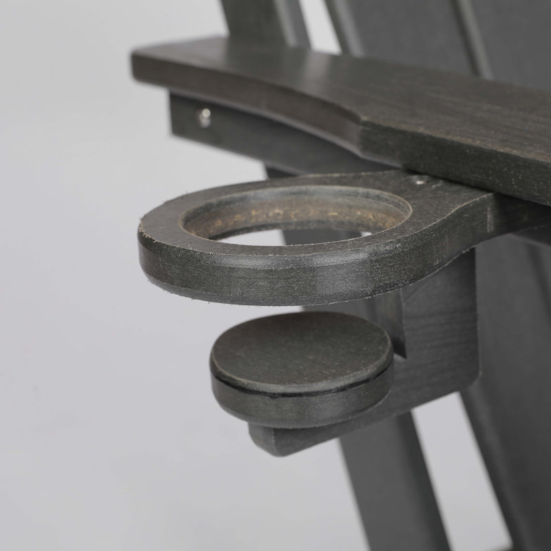 Chaise Adirondack pliante en PEHD avec porte-gobelet double, Gris