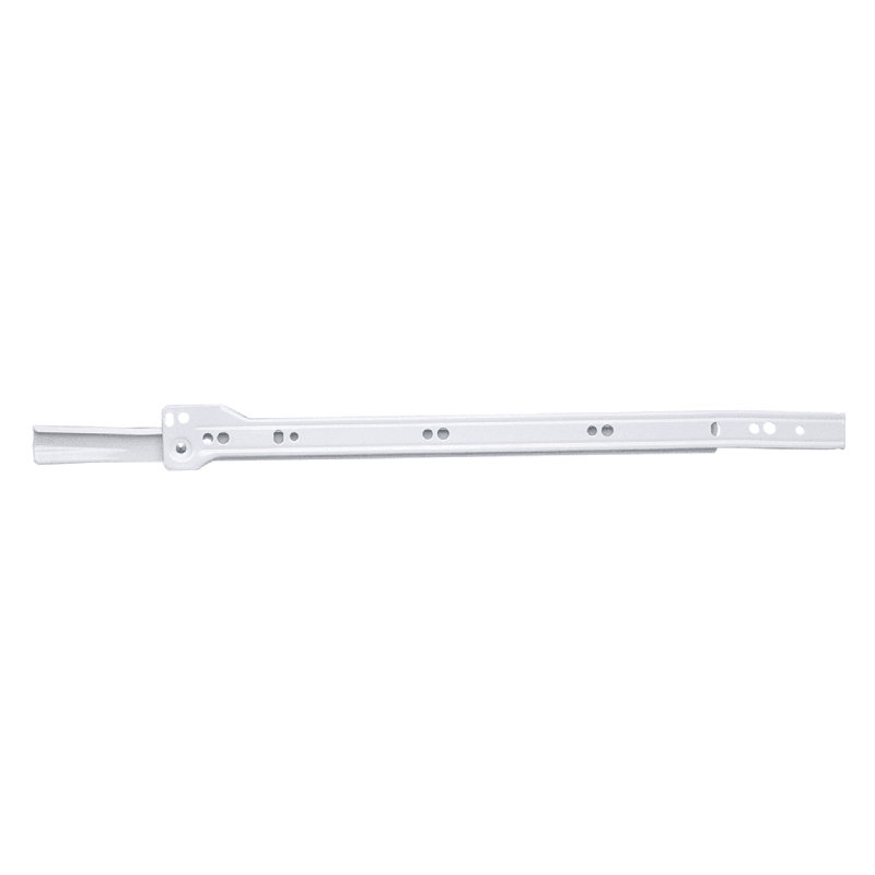 Glissières de tiroir à fermeture latérale de 18 po - Extension 3/4 capacité 75 lb. Finition blanche