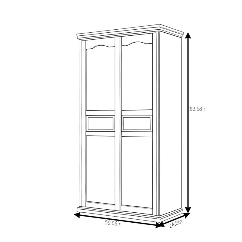 Garde-robe classique et tendance, Noyer, H 83 po x l 59 po x P 25 po