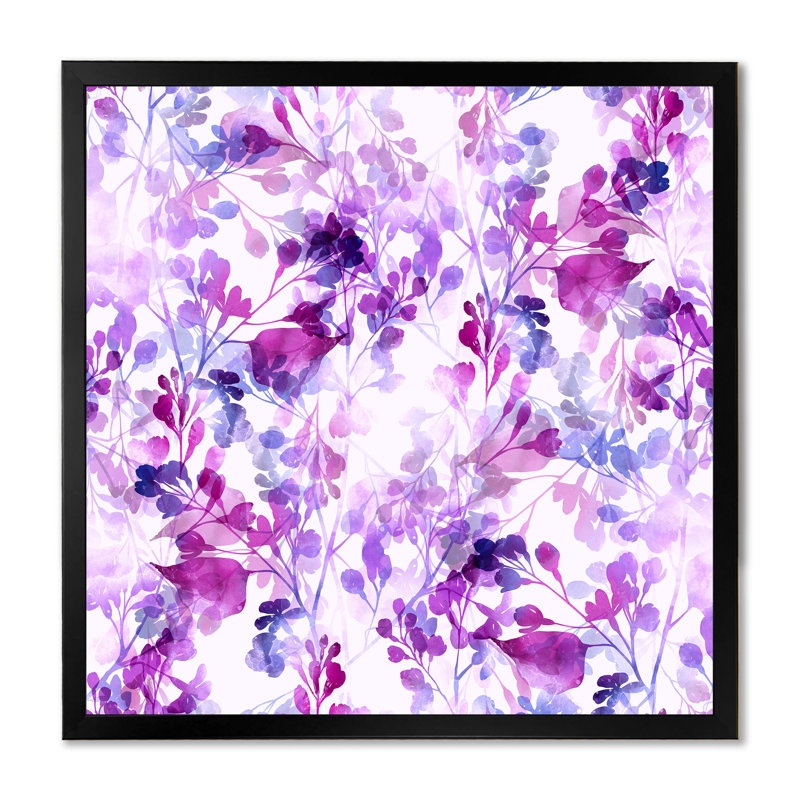 Branches de membres lilas - Impression sur toile, H 36 po x l 36 po, Cadre noir