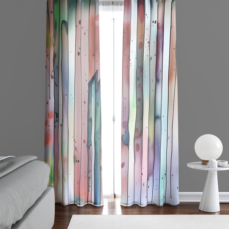 Barizar Semi Sheer Curtain Pair, 20" W x 61" L