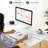 Glass Standing Desk with Writable Surface and Built-In Storage Drawers, Adjustable Height-615160082-614875030