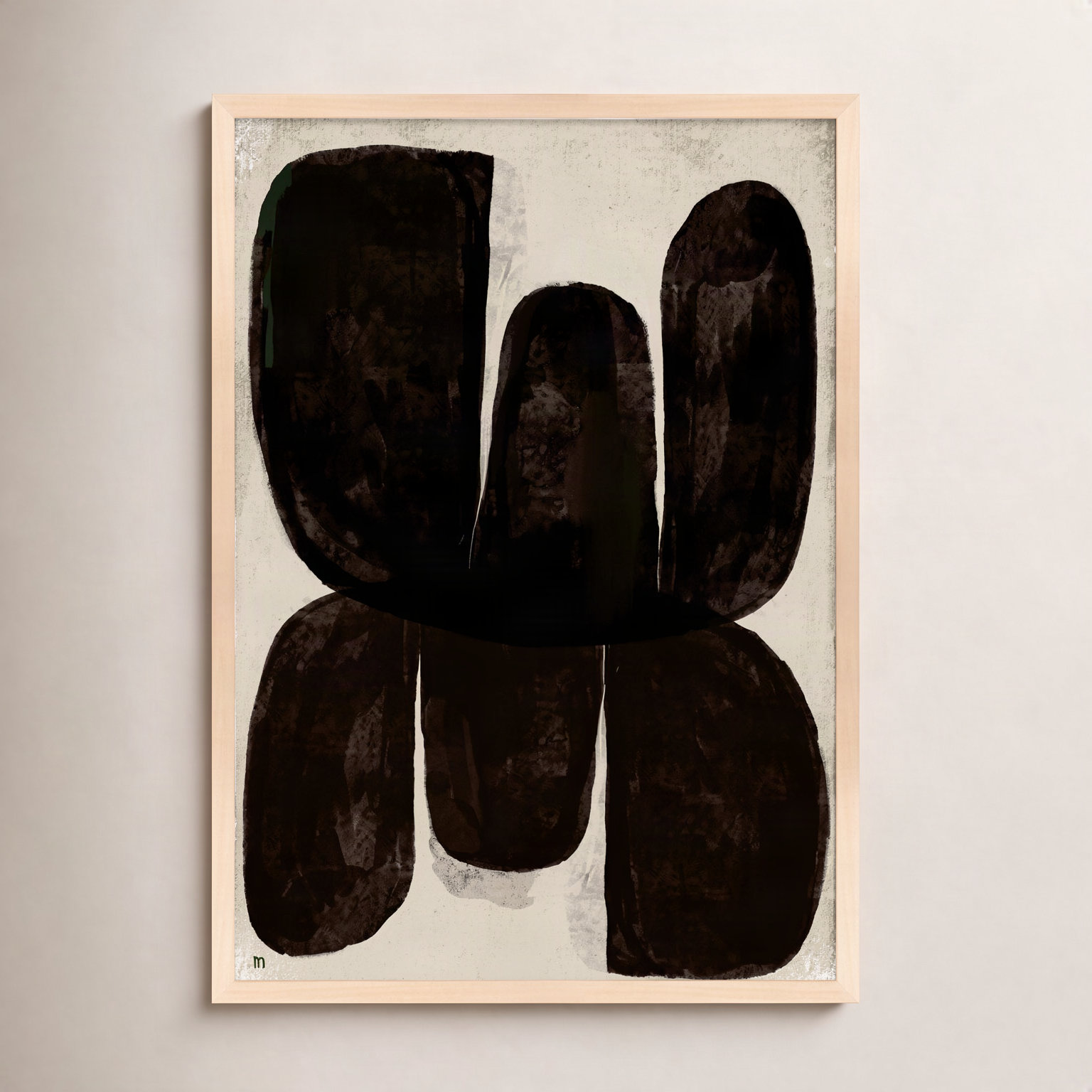 Night Butterfly Print, 20" H x 14" W x 1.25" D, Maple
