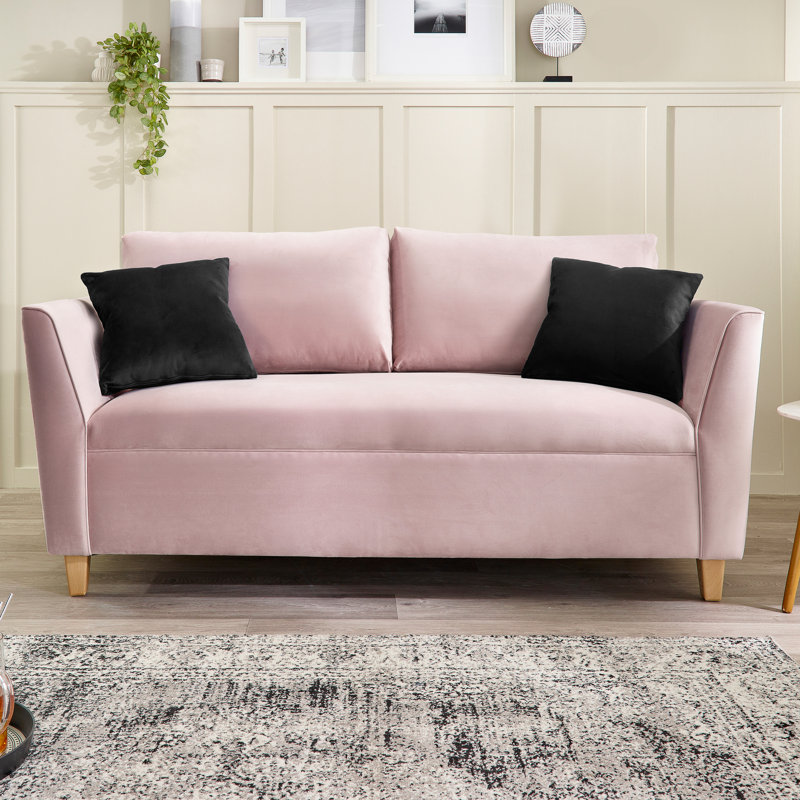 Auralane 3 Seater Upholstered Sofa, Pink