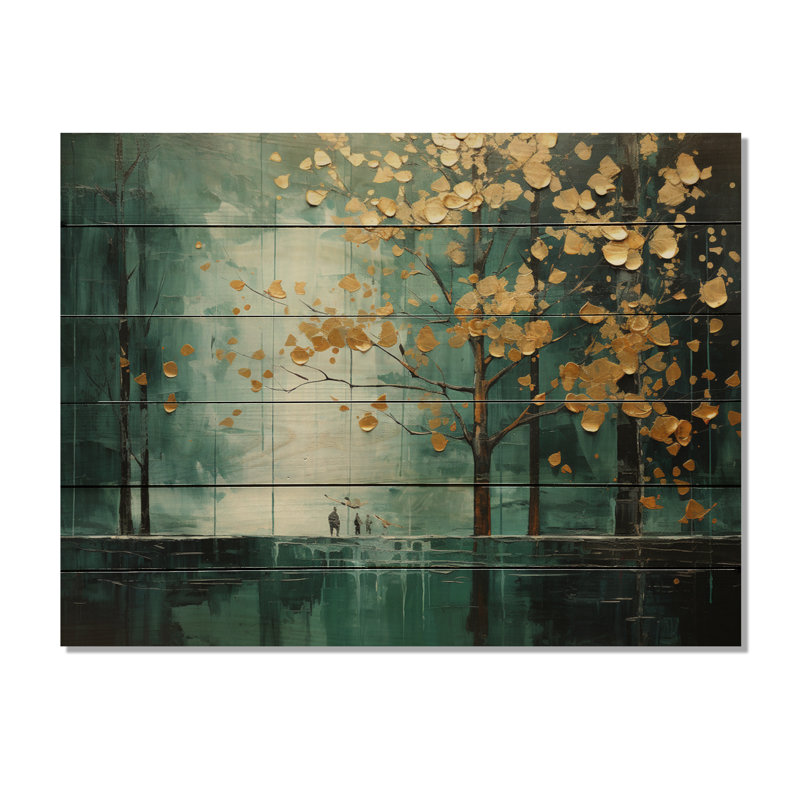Toile «Bold Forest Emerald I» sur bois, H 30 po x l 40 po x P 0,78 po