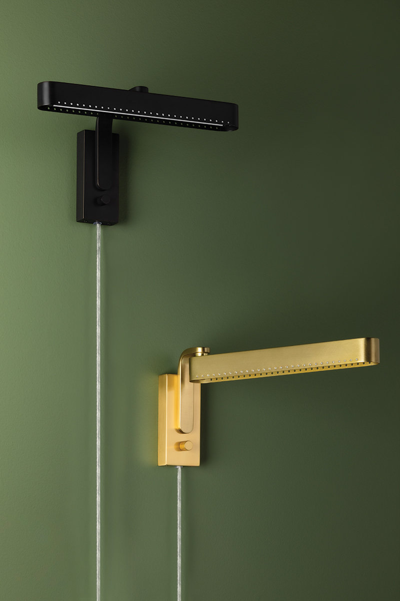 Vernie Single Light Steel Dimmable LED Armed Sconce