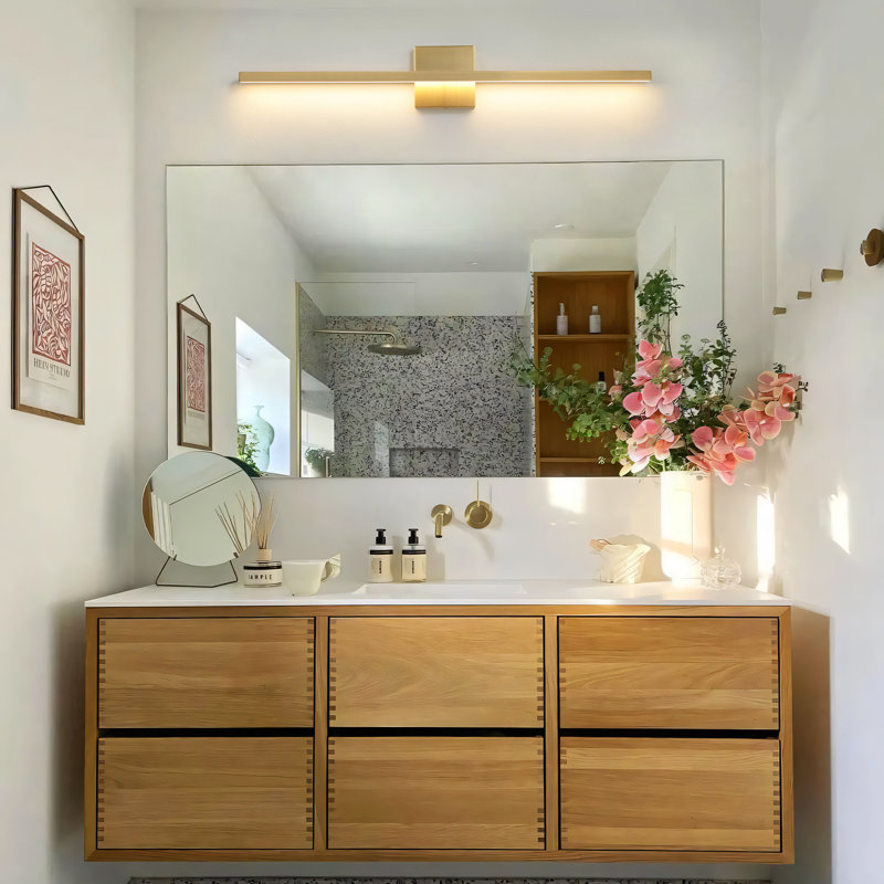 Éclairage à DEL à intensité variable pour meuble-lavabo 31,5 po Sheree, Or