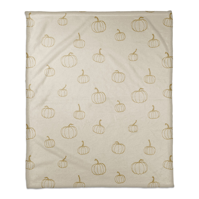 Jeté moutarde à motif citrouille, Jaune