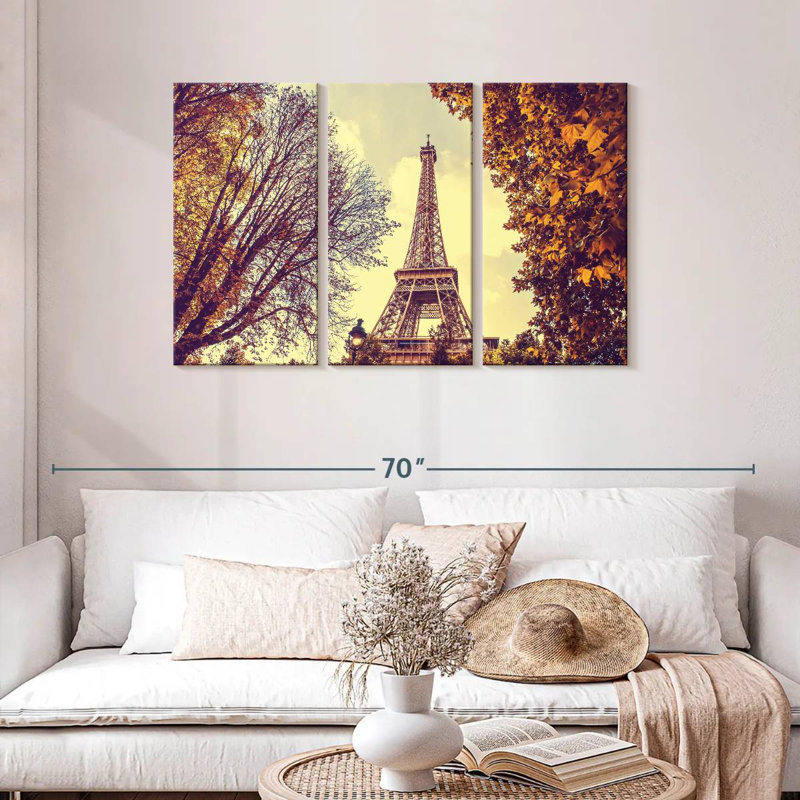 Sebbie Eiffel Tower During Autumn, 28" H x 45" W