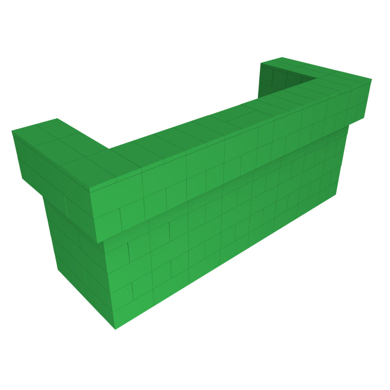 Ensemble de bar / comptoir en porte-à-faux 2 couches EverBlock, Vert, H 43 po x l 102 po x P 24 po